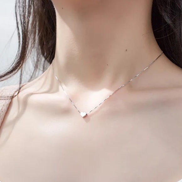 NEW “18”HEART PENDANT 925 STERLING SILVER NECKLACE, NICE NECKLACE, CUTE NECKLACE - Picture 3 of 4